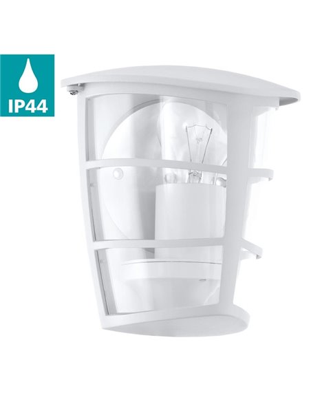 Aplique exterior de pared moderno ALORIA blanco compacto, E27 (no incl.) IP44