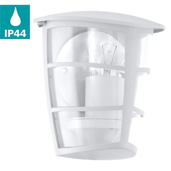 Aplique exterior de pared moderno ALORIA blanco compacto, E27 (no incl.) IP44