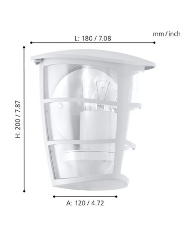 Aplique exterior de pared moderno ALORIA blanco compacto, E27 (no incl.) IP44