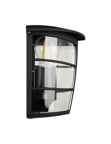 Aplique exterior de pared moderno ALORIA negro compacto, E27 (no incl.) IP44