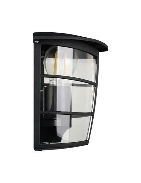 Aplique exterior de pared moderno ALORIA negro compacto, E27 (no incl.) IP44