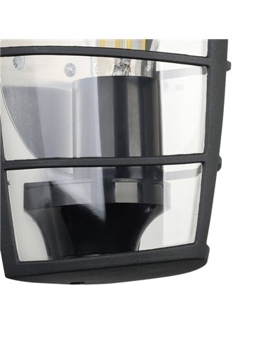 Aplique exterior de pared moderno ALORIA negro compacto, E27 (no incl.) IP44