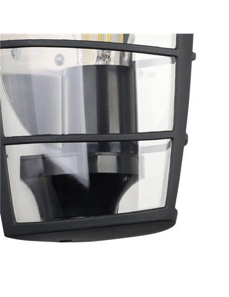 Aplique exterior de pared moderno ALORIA negro compacto, E27 (no incl.) IP44