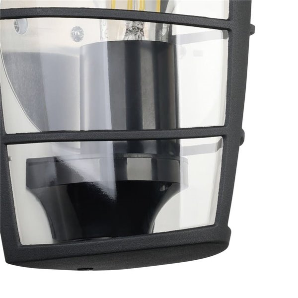 Aplique exterior de pared moderno ALORIA negro compacto, E27 (no incl.) IP44