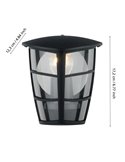 Aplique exterior de pared moderno ALORIA negro compacto, E27 (no incl.) IP44