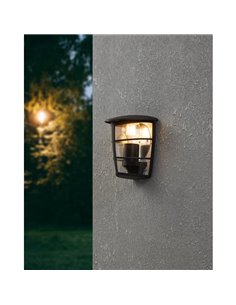 Aplique exterior de pared moderno ALORIA negro compacto, E27 (no incl.) IP44 2