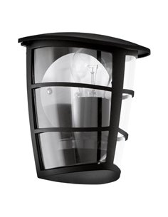 Aplique exterior de pared moderno ALORIA negro compacto, E27 (no incl.) IP44