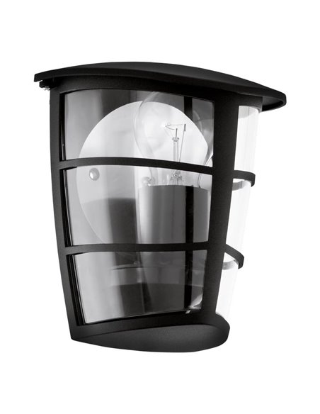 Aplique exterior de pared moderno ALORIA negro compacto, E27 (no incl.) IP44