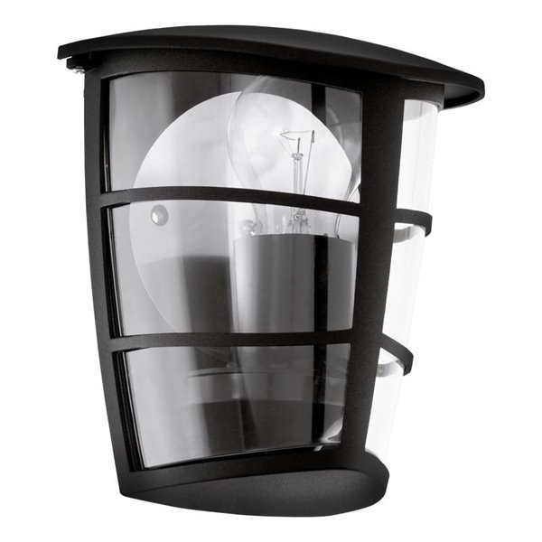 Aplique exterior de pared moderno ALORIA negro compacto, E27 (no incl.) IP44
