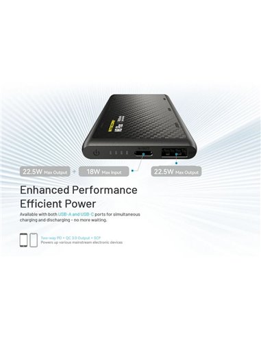 Power bank NB Plus 10.000mAh batería Li-ion, carga USB-C 22,5W IPX7 155g