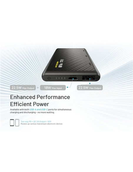 Power bank NB Plus 10.000mAh batería Li-ion, carga USB-C 22,5W IPX7 155g