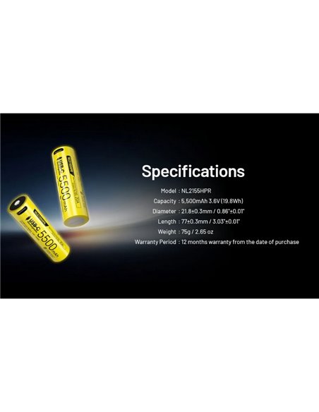 Batería NL2155HPR 5500mAh 3,6V USB-C recargable IPX6