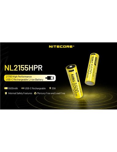 Batterie NL2155HPR 5500mAh 3,6V USB-C rechargeable IPX6