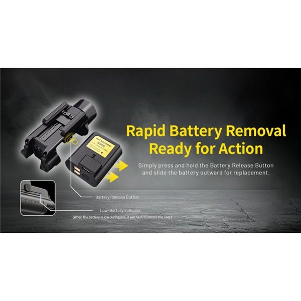 Linterna para arma NPL35 2000Lm, alcance 412 metros, Li-ion 1.900 mAh IPX6