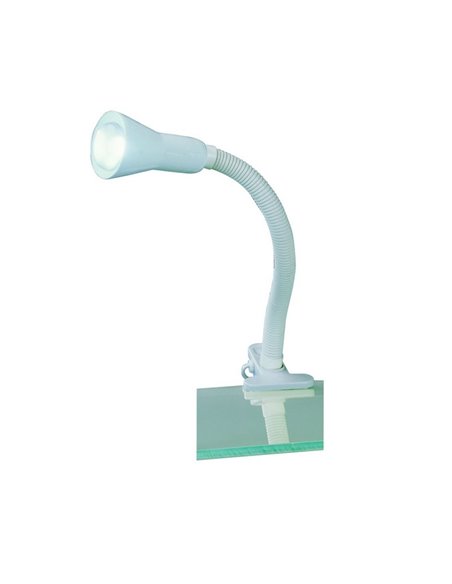 Lampe flexible avec pince, sans ampoules, 1x E14, max. 18W, IP20, blanche