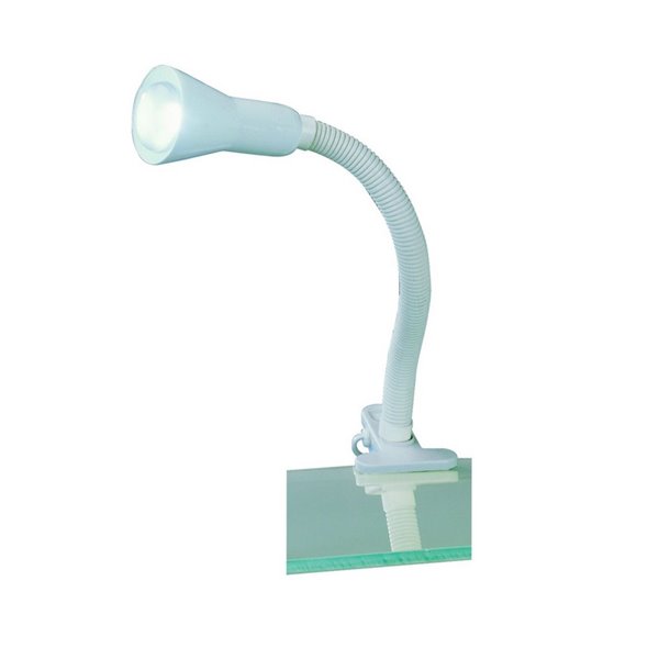 Lampe flexible avec pince, sans ampoules, 1x E14, max. 18W, IP20, blanche