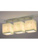 Lampe pour enfants verte avec 3 abat-jour carrés série Moon Light 63233H | Éclairage pour enfants LeonLeds
