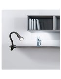 Candeeiro de mesa FLEXO com braçadeira e lâmpada ajustável, exceto 1x E14, máx. 18 W, IP20, preto