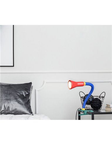 Lampe col de cygne flexible avec pince articulée, ampoule exclue : 1 x E14 max. 18 W IP20