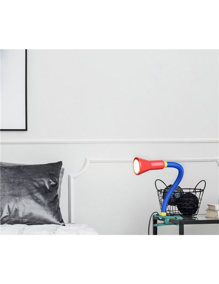 Lampe col de cygne flexible avec pince articulée, ampoule exclue : 1 x E14 max. 18 W IP20