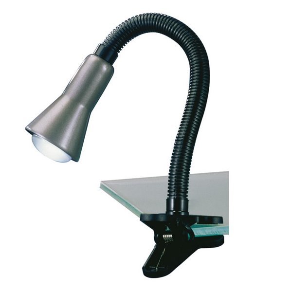 Flexo flexível e articulado com grampo, lâmpada flexográfica excl. 1x E14 máx. 18W IP20 Cinza