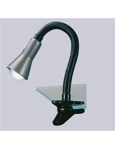 Flexo flexível e articulado com grampo, lâmpada flexográfica excl. 1x E14 máx. 18W IP20 Cinza