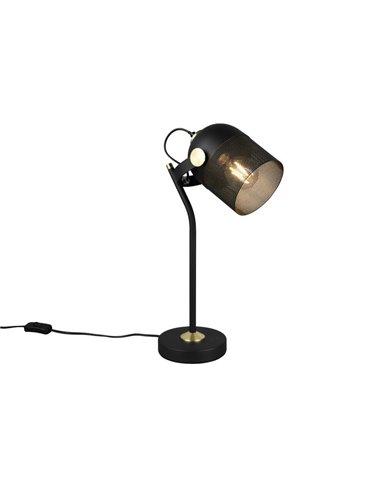 Lámpara de sobremesa MIXA pantalla rejilla bombilla excl. 1x E27 max. 10W IP20 Negro