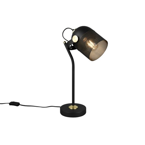 Lámpara de sobremesa MIXA pantalla rejilla bombilla excl. 1x E27 max. 10W IP20 Negro