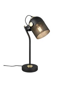 Lámpara de sobremesa MIXA pantalla rejilla bombilla excl. 1x E27 max. 10W IP20 Negro