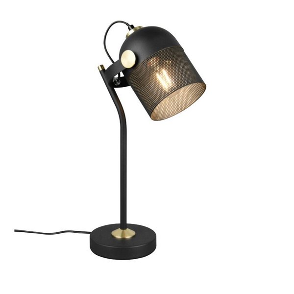 Lámpara de sobremesa MIXA pantalla rejilla bombilla excl. 1x E27 max. 10W IP20 Negro