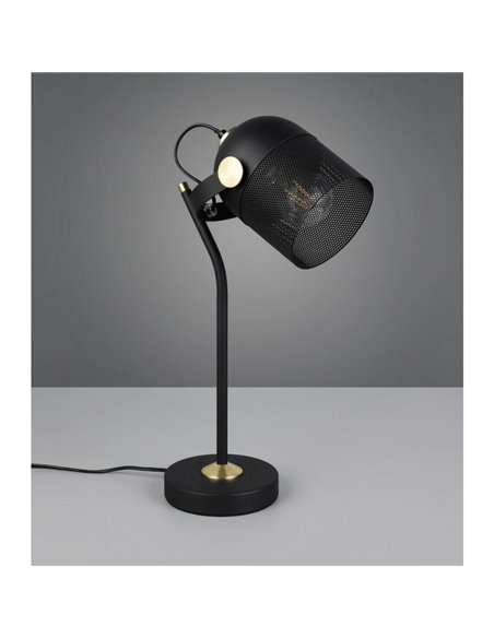 Lámpara de sobremesa MIXA pantalla rejilla bombilla excl. 1x E27 max. 10W IP20 Negro