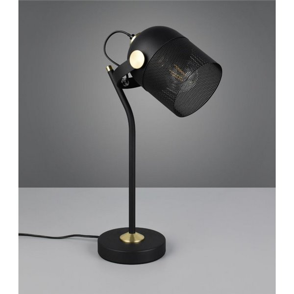 Lámpara de sobremesa MIXA pantalla rejilla bombilla excl. 1x E27 max. 10W IP20 Negro