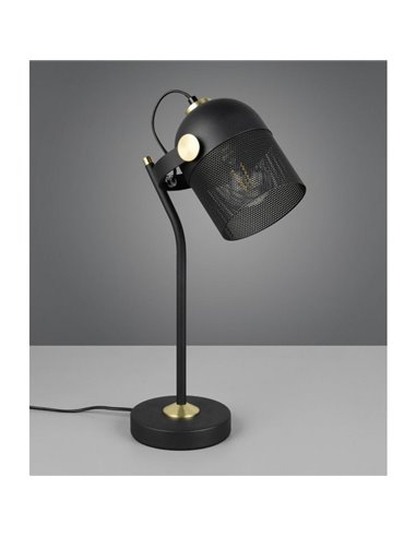 Lámpara de sobremesa MIXA pantalla rejilla bombilla excl. 1x E27 max. 10W IP20 Negro
