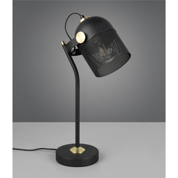 Lámpara de sobremesa MIXA pantalla rejilla bombilla excl. 1x E27 max. 10W IP20 Negro