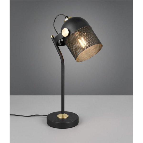 Lámpara de sobremesa MIXA pantalla rejilla bombilla excl. 1x E27 max. 10W IP20 Negro