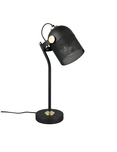 Lámpara de sobremesa MIXA pantalla rejilla bombilla excl. 1x E27 max. 10W IP20 Negro