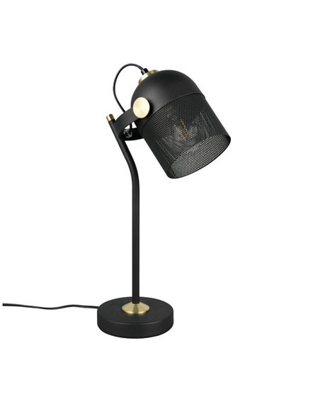 Lámpara de sobremesa MIXA pantalla rejilla bombilla excl. 1x E27 max. 10W IP20 Negro