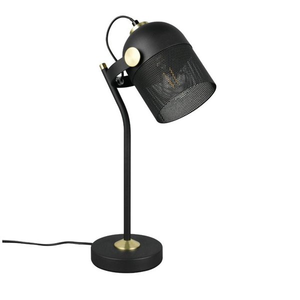 Lampe de table MIXA avec abat-jour grillagé et ampoule non incluse (1 x E27 max. 10 W, IP20, noire)