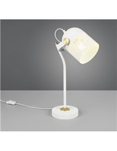 Lámpara de mesa con pantalla rejilla MIXA bombilla excl. 1x E27 max. 10W IP20 Blanco 2