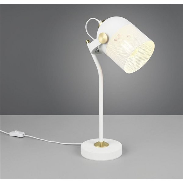 Lámpara de mesa con pantalla rejilla MIXA bombilla excl. 1x E27 max. 10W IP20 Blanco