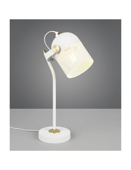 Lámpara de mesa con pantalla rejilla MIXA bombilla excl. 1x E27 max. 10W IP20 Blanco