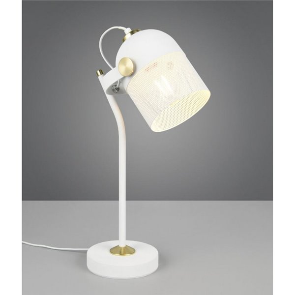 Lámpara de mesa con pantalla rejilla MIXA bombilla excl. 1x E27 max. 10W IP20 Blanco