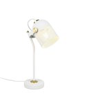 Lampe de table MIXA avec abat-jour grillagé, ampoule non incluse : 1 x E27 max. 10 W, IP20 blanc