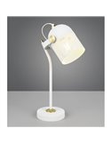 Lampe de table MIXA avec abat-jour grillagé, ampoule non incluse : 1 x E27 max. 10 W, IP20 blanc