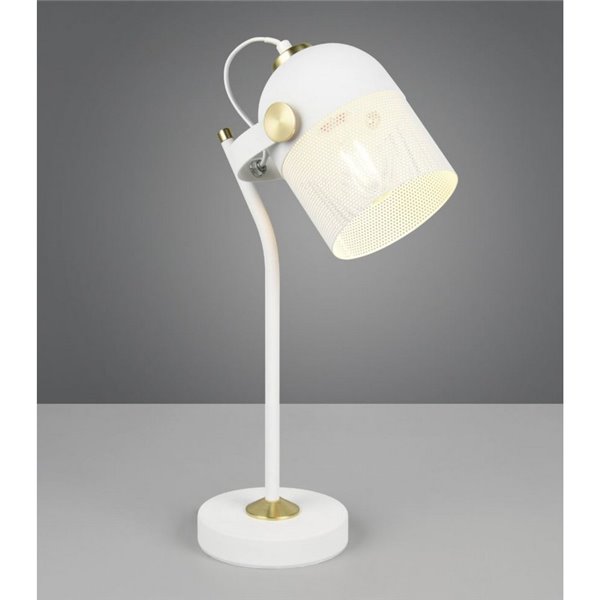 Lámpara de mesa con pantalla rejilla MIXA bombilla excl. 1x E27 max. 10W IP20 Blanco