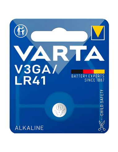 Pila de botón LR41 Varta 1,5V Alcalina V3GA Ø7,9x3,6mm (Blíster 1 und.)