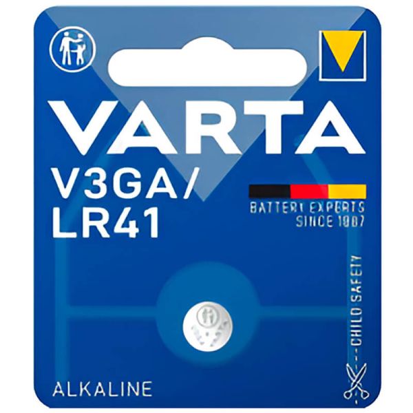 Pila de botón LR41 Varta 1,5V Alcalina V3GA Ø7,9x3,6mm (Blíster 1 und.)
