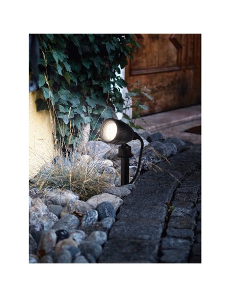 Proyector de jardín NEMA 1 con pincho, orientable GU10 LED (incluido) IP44