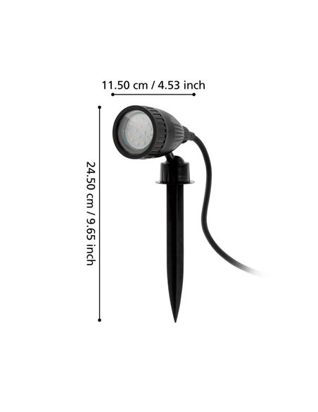 Proyector de jardín NEMA 1 con pincho, orientable GU10 LED (incluido) IP44
