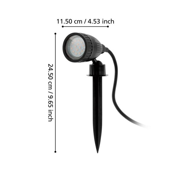 Proyector de jardín NEMA 1 con pincho, orientable GU10 LED (incluido) IP44